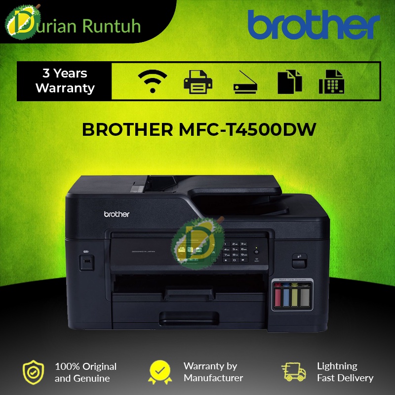 BROTHER MFC-T4500DW (WIRELESS) DUPLEX A3+ AIO INK TANK PRINTER | Shopee ...