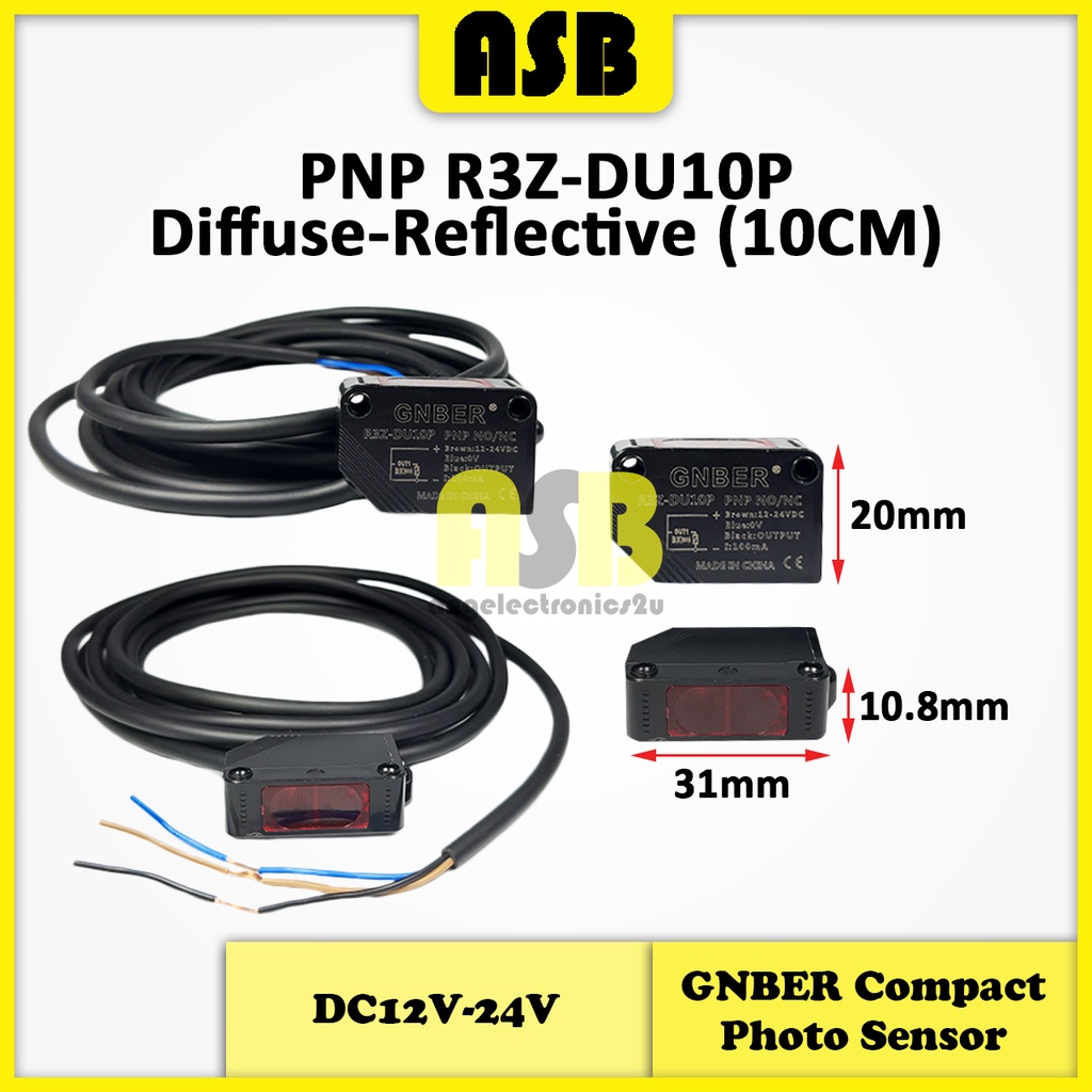 (1pc) GNBER ( R3Z ) Compact Photoelectric Sensor ( DC12V - 24V ...