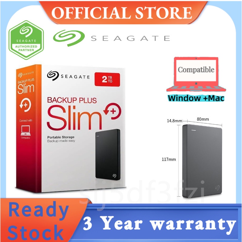 Seagate 2TB 1TB Hard Drive Backup Plus Slim External Hard Drive HDD USB