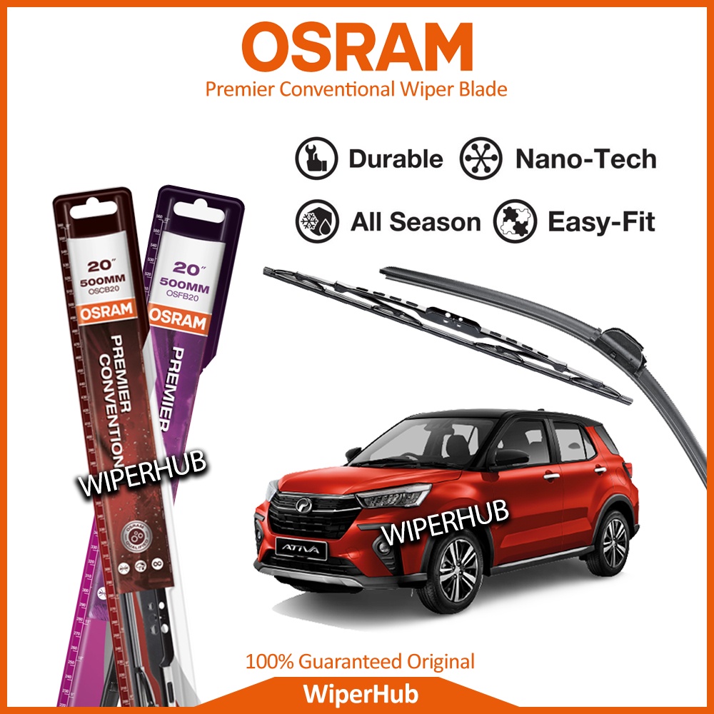 Osram Perodua Ativa 2021-Present Premier Conventional Flat Wiper Blade ...
