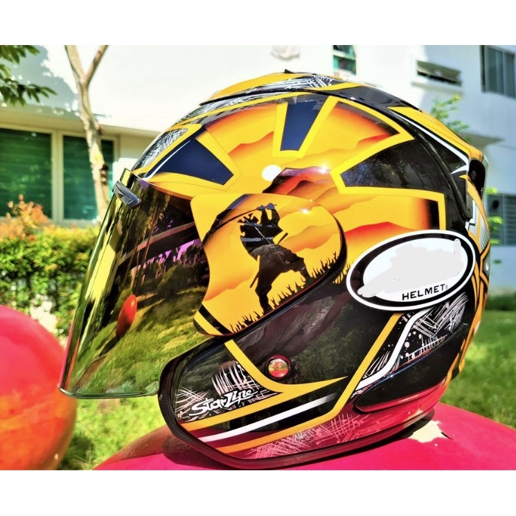 Samurai Gold open face helmet samurai helmet gold open face samurai