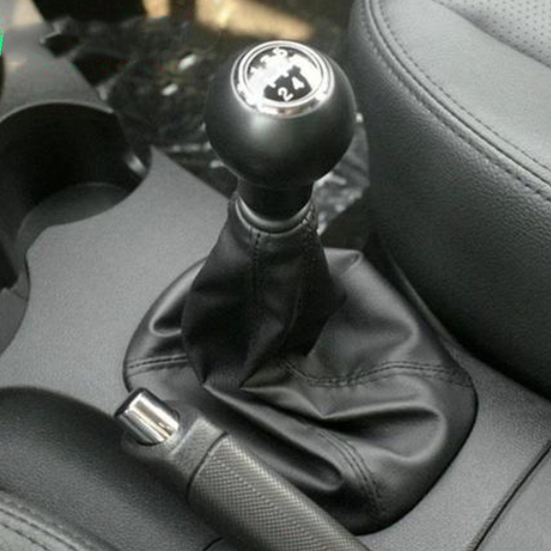 Copri Leva Cambio Auto Universale In Pelle Scamosciata - Antipolvere - Nero Con Cuciture A Scelta - Foto 2