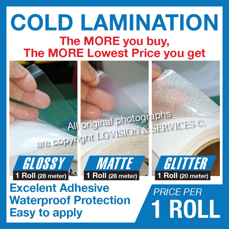 Cold Lamination Film Laminate Film Stickers Transparent 1 ROLL ( Glossy