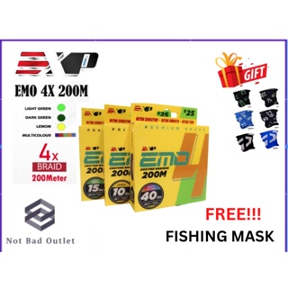 EMO 4X 200m EXP fishing Line Ready Stock Casting Braided Fishing Line  Strong PE Multifilament Durable 4lbs-60lbs