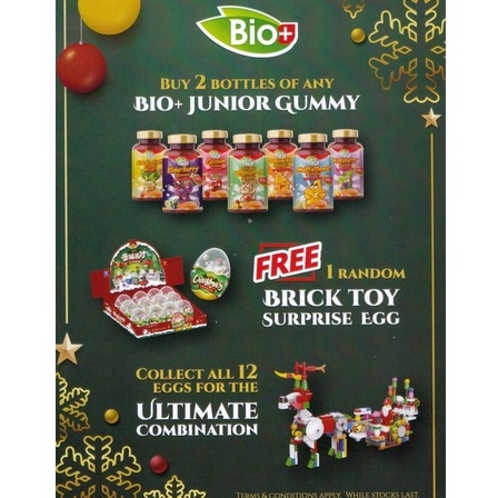 Bio+ Bioplus Junior Teddy Gummy (No Gelatin) Halal Vitamin C / Omega-3 ...
