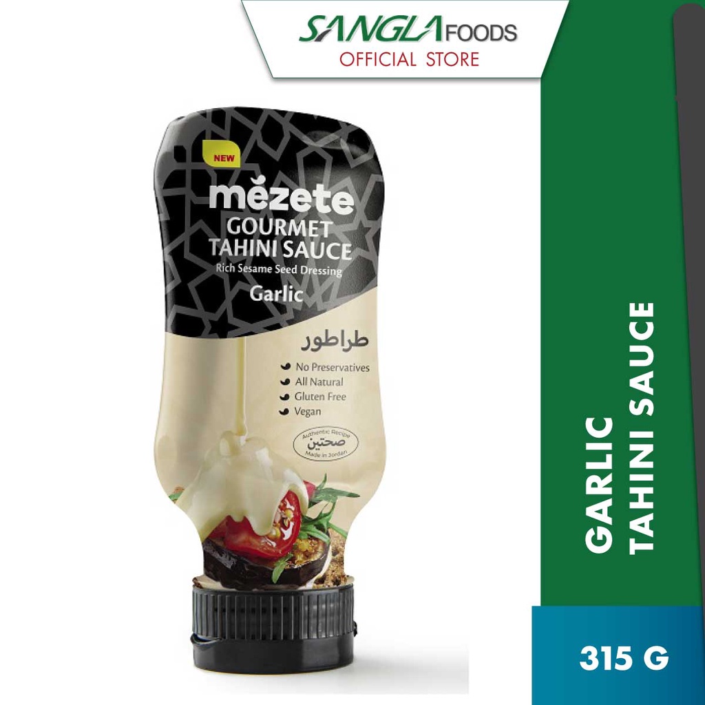 mezete Gourmet Tahini Sauce Garlic 315g (Halal Certified) Sesame Seed