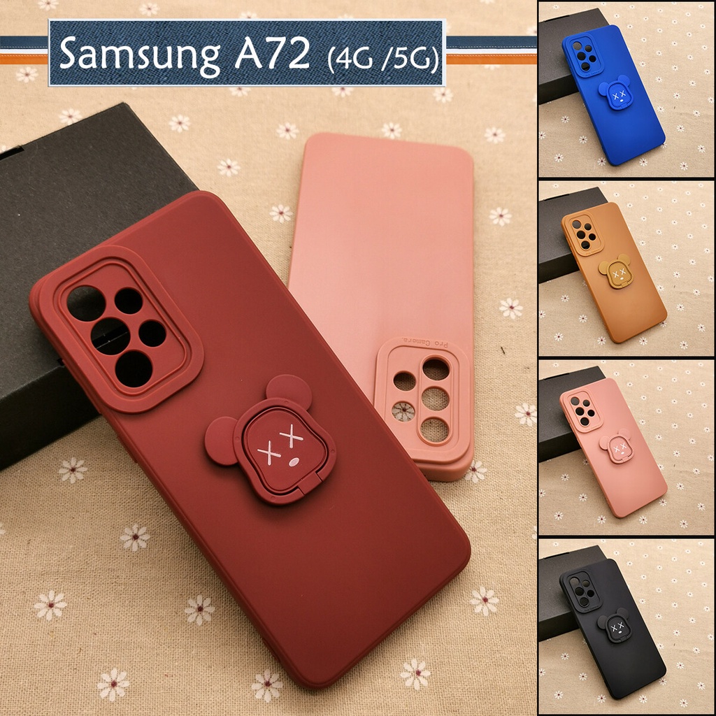 Samsung Galaxy A72 A72 5G Simple Bear Stand Ring I-Ring Back Case TPU ...