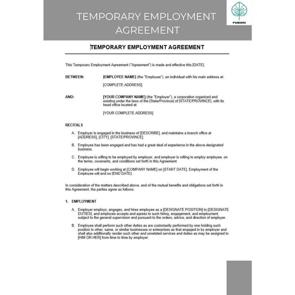 TEMPORARY EMPLOYMENT AGREEMENT Shopee Malaysia