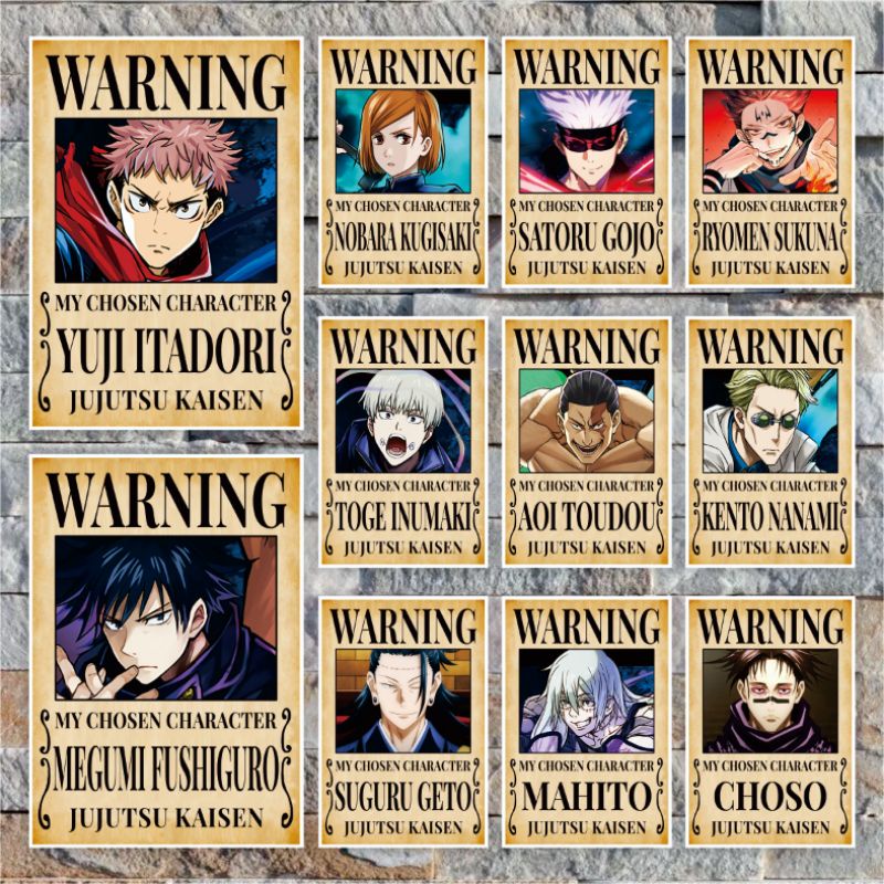 Jujutsu KAISEN poster warning poster Contents 16pcs Shopee Malaysia