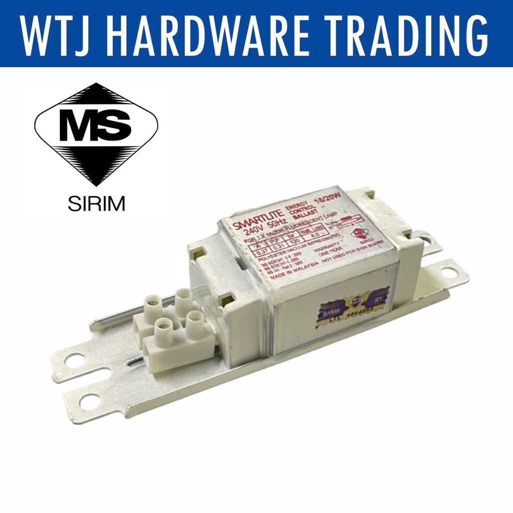 SIRIM CHOKE ENERGY CONTROL BALLAST FLUORESCENT LAMP TUBE ( 18W/20W