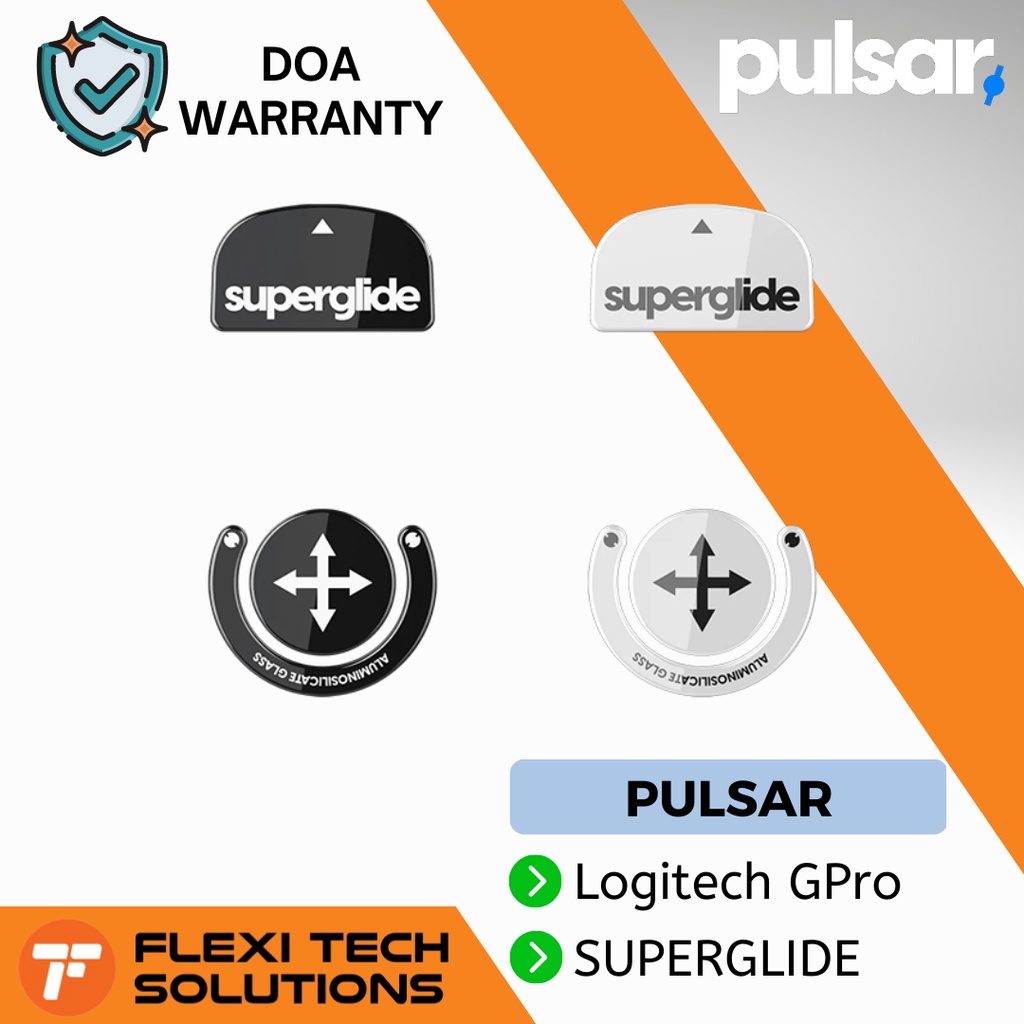 Flexi Tech PULSAR Superglide for Logitech GPro Superlight Black / White ...