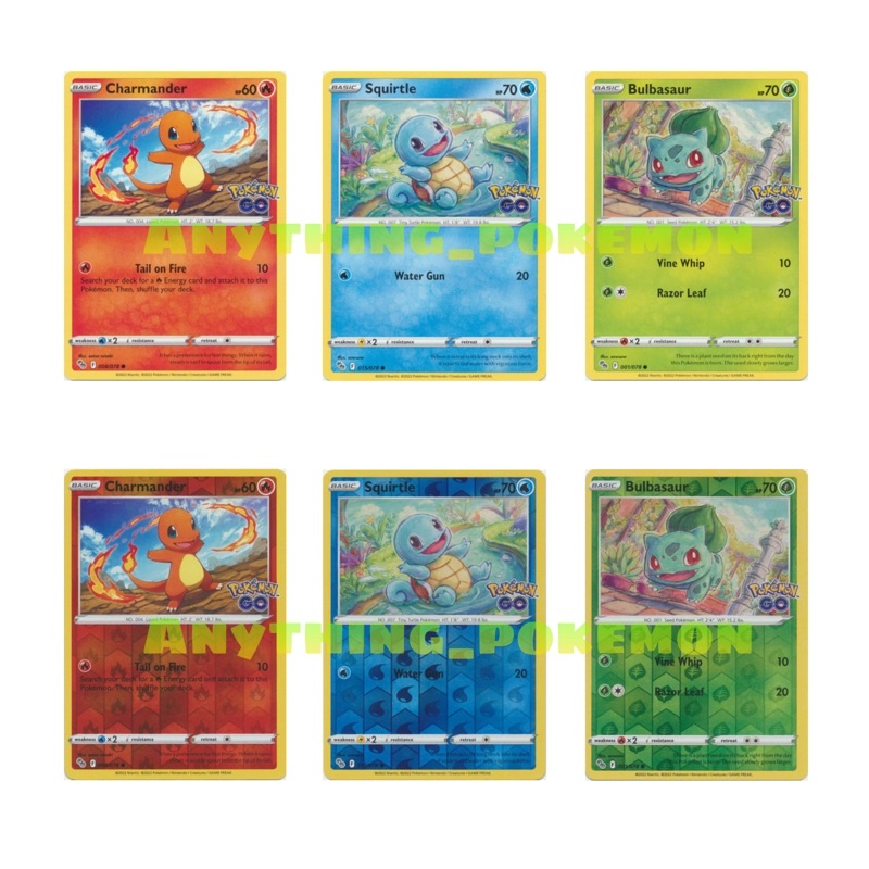Pokémon Card Charmander, Squirtle, Bulbasaur (008/078, 015/078, 001/