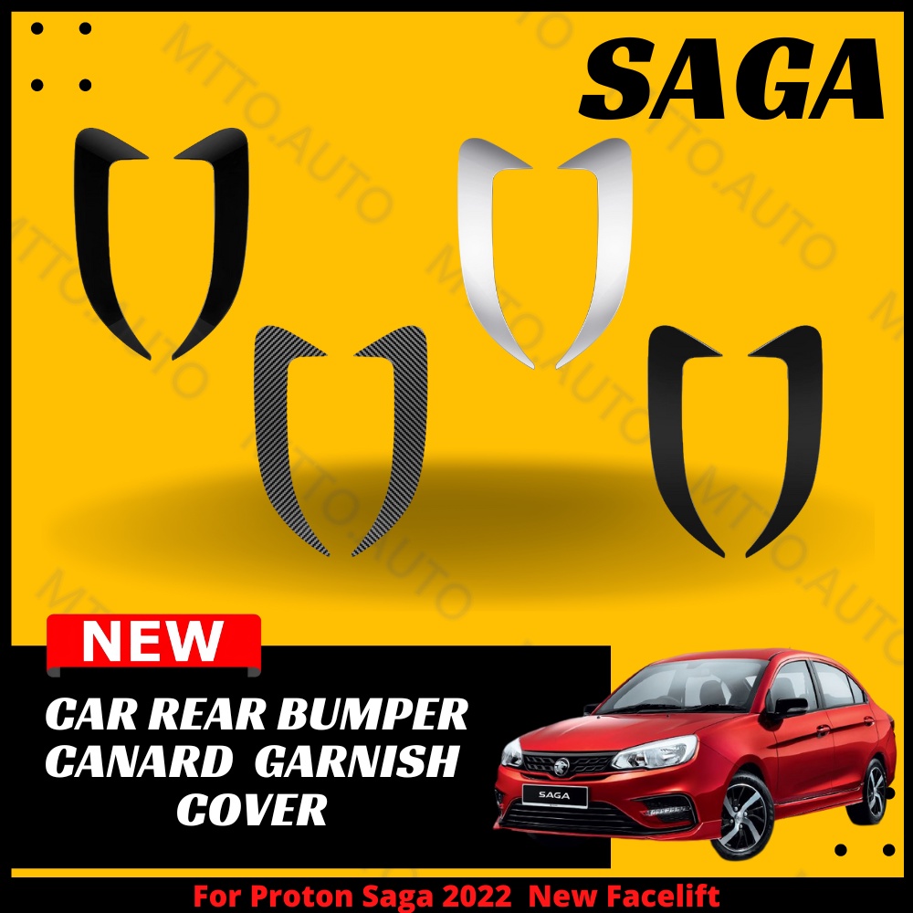 MTTO Proton Saga 2022 Facelift Exterior Car Rear Bumper Canard Garnish ...