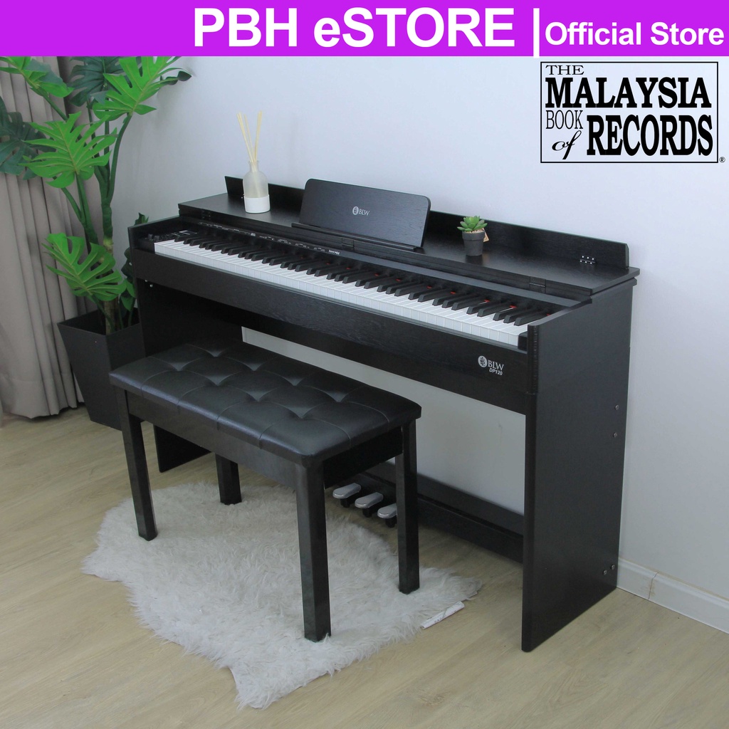 Exam Grade BLW Digital Piano DP120 88 Keys Bluetooth Hammer Weighted Action with Piano Bench