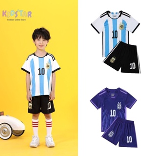 Football Jersey Messi Argentina with Black Shorts- for Men and Sports  Jersey for Men and Boys 21-22