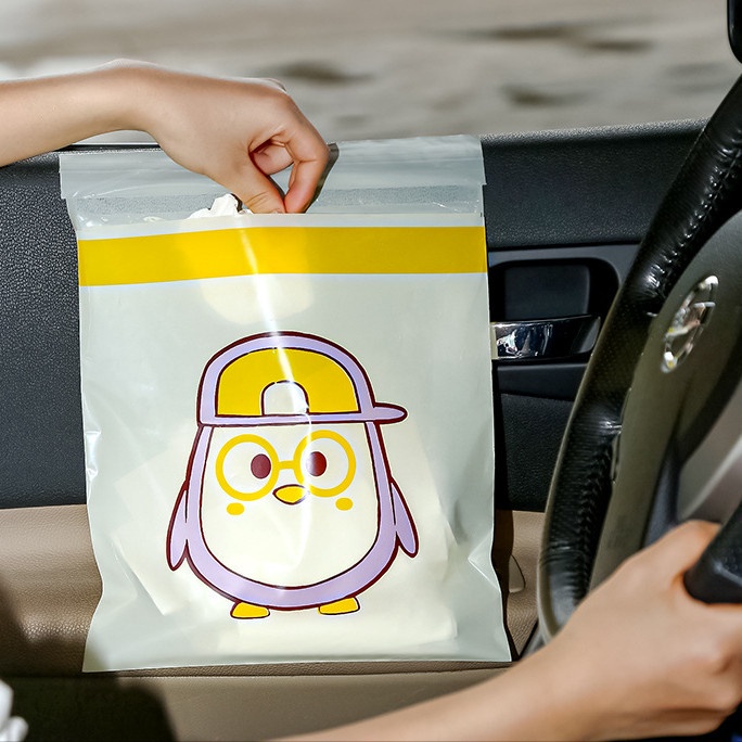 (15pcs/pack)Car Rubbish Bag Sticky Type Disposable Car Dustbin Garbage