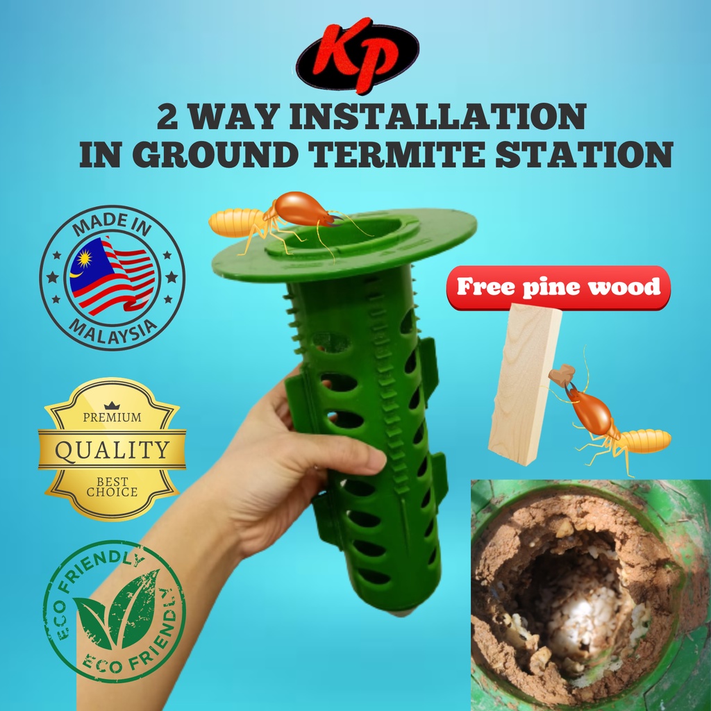 1pcs - 3pcs) 2 Way Installation In Ground (IG) & In Concrete (IC) Termite  Bait Station with key lock and luring wood