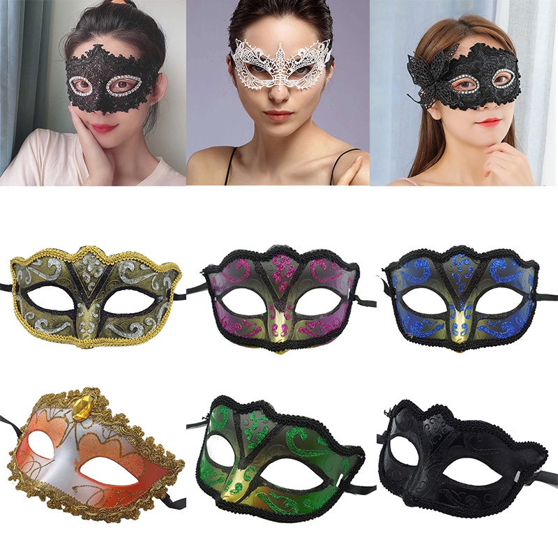 GZHOUSE Multicolor Fancy Sexy Lace surround painted half face fox mask