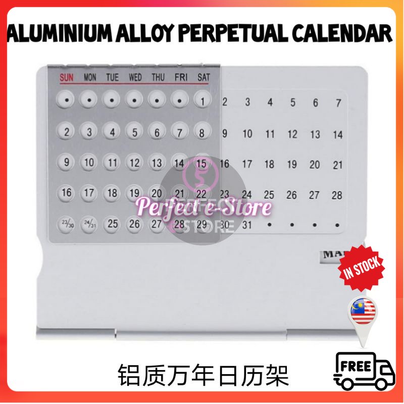 ReadyStockIn 2024 Aluminum Alloy Perpetual Calendar Desk 2024   Sg 11134201 22120 48uy10yrylkved