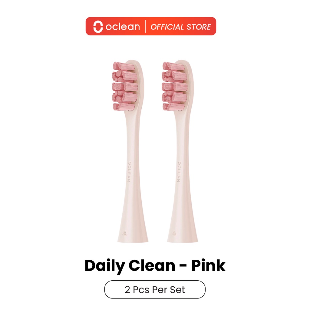 Oclean Replaceable Toothbrush Head Compatible For All Oclean Electric  Toothbrush Models - 2 Pieces Daily Clean-Pink