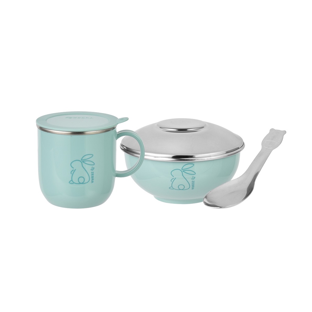 Zebra Rabbit Kiddy Bowl W/Mug & Spoon Set | Shopee Malaysia