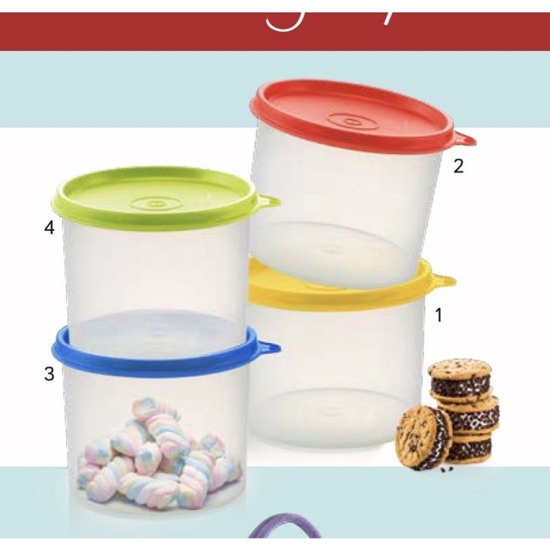 Tupperware Compact Canister 600ml Airtight Cookies Container | Shopee ...