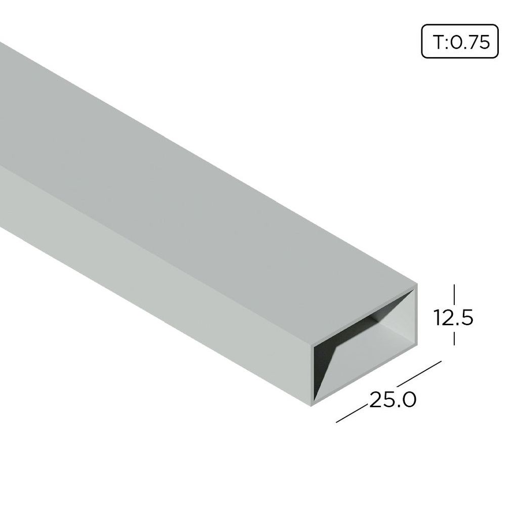 Aluminium Extrusion Rectangle Hollow Frame Profile Thickness 0.75mm
