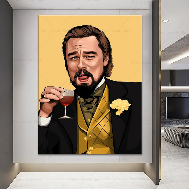 Calvin Candie Leo Laughing Poster Django Meme Funny Canvas Painting ...