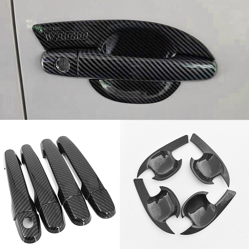 TOYOTA VIGO 2005-2015 Carbon Fiber Pattern Car Door Handle Bowl Cover ...