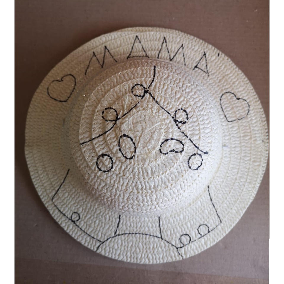 Diy straw hats creative art painting straw hat custom design for kids