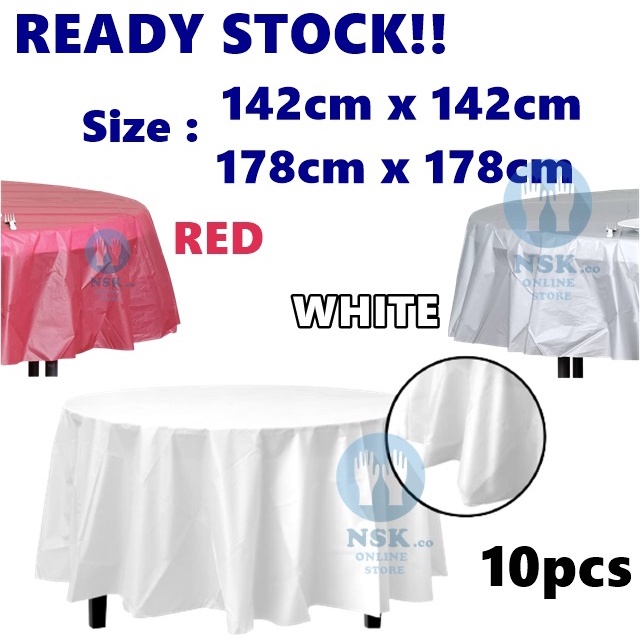 Multipurpose Disposable Banquet Plastic Table Cloth (10 pcs) Wrapping