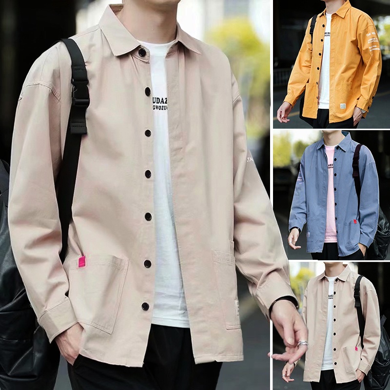 Twooee Casual Ice Silk Long Sleeved Shirt Men Summer New Korean Style