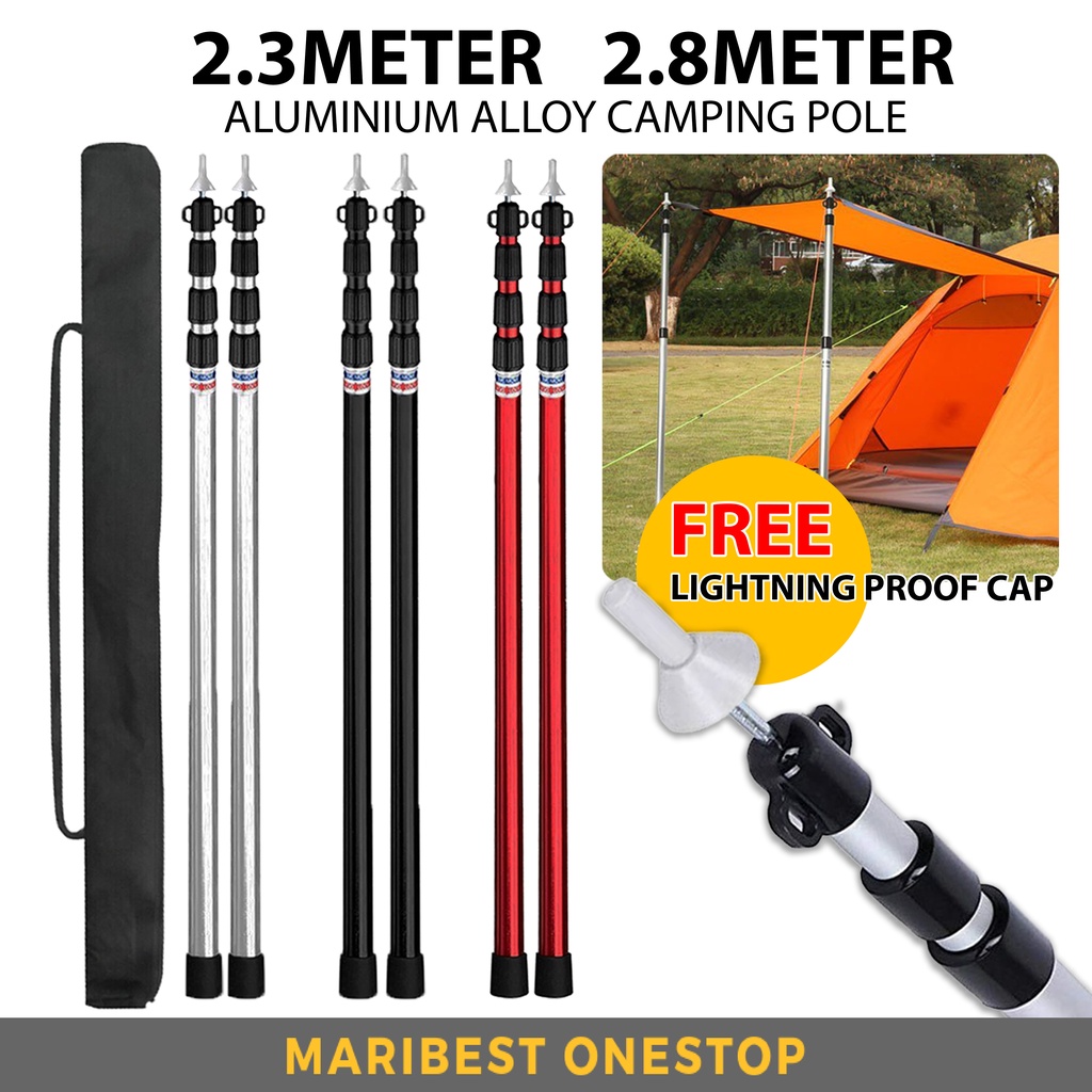 Camping Tent Pole Rod Adjustable Flysheet Pole Tent Support Stick ...