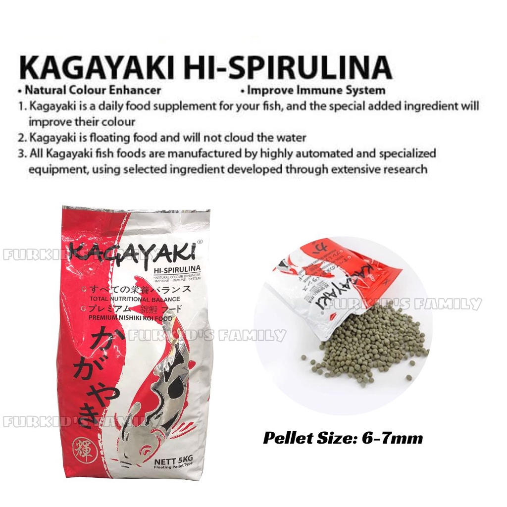 5KG KAGAYAKI HIGROWTH / HISPIRULINA KOI FISH FOOD FISH FEED L SIZE