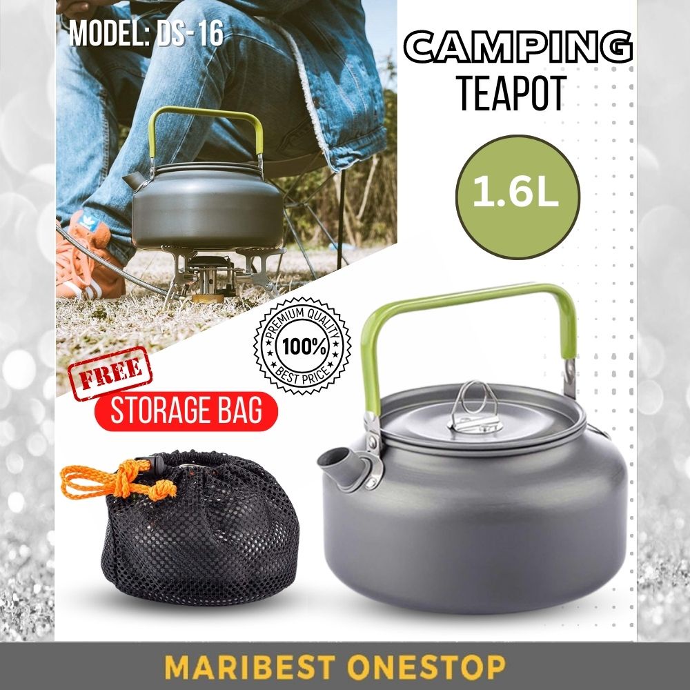 1.6 Liter Camping Teapot Outdoor Cooking Water Kettle Hiking Aluminium