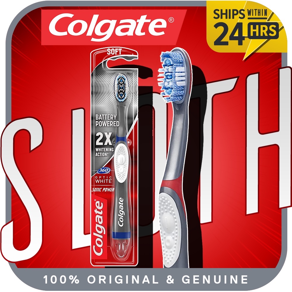 Colgate 360 Optic Sonic Battery Power Toothbrush with Tongue and Cheek