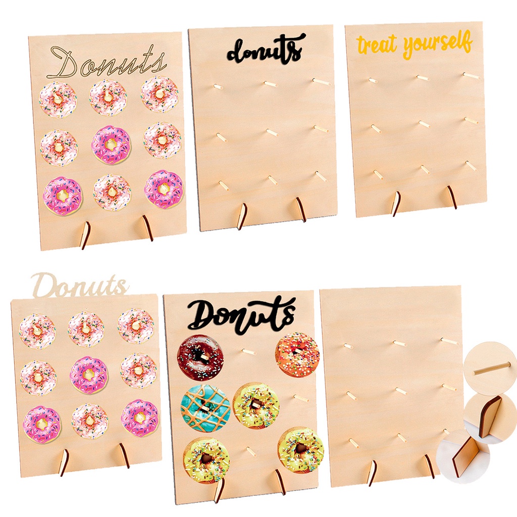 Ready Stock Wooden Donut Display Stand Doughnut Wood Stand Rack ...
