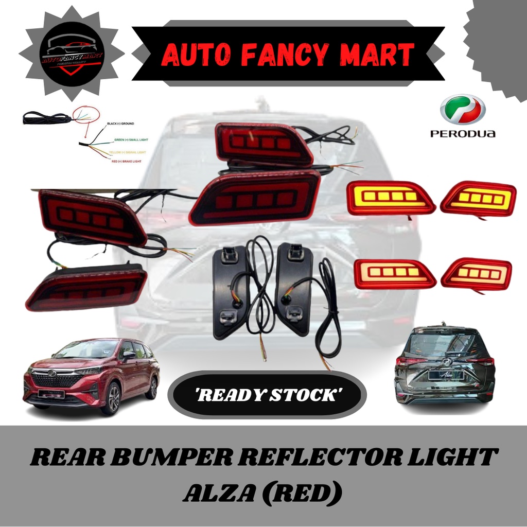 PERODUA ALZA 2022 REAR BUMPER REFLECTOR WITH RUNNINH LIGHT Shopee