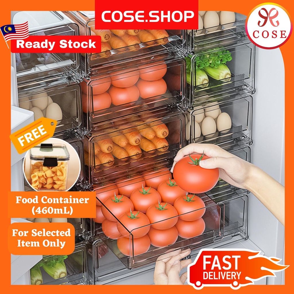 COSE Fridge Organizer Drawer Freezer Storage Box Refrigerator Organizer