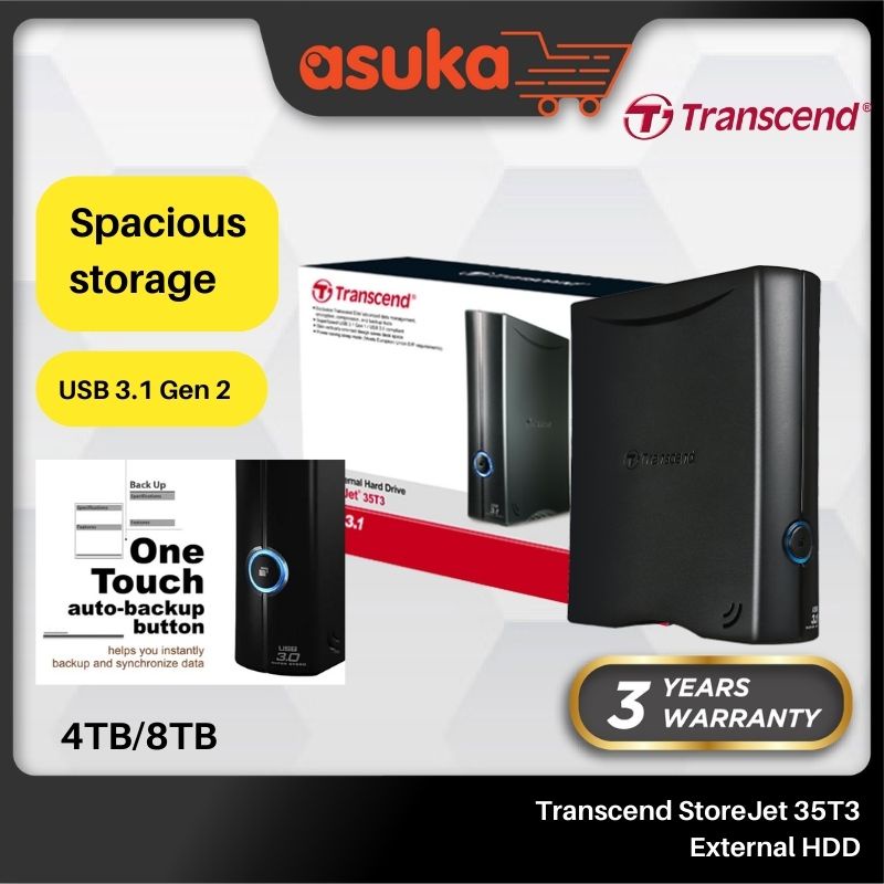 Transcend StoreJet 35T3-4TB/8TB USB3.1 3.5