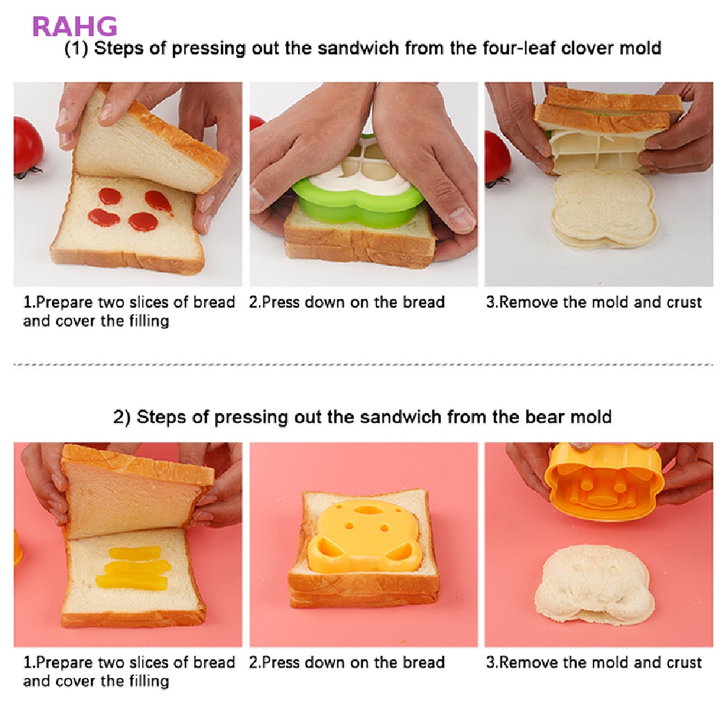RAHG Teddy Bear Sandwich Mold Bento Lunch Sandwich Bread Mold Cutters