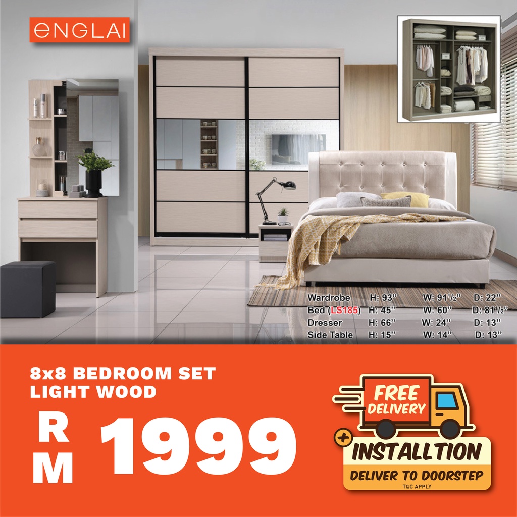 FREE DELIVERY & INSTALL PRE ORDER BEDROOM SET 8X8 FULL SET WITHOUT