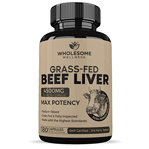 Grass Fed Desiccated Beef Liver 180 Capsules (750mg Each) Natural