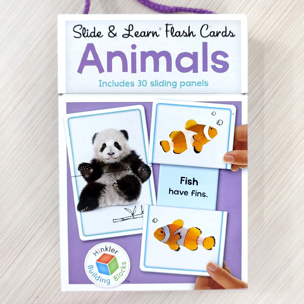 (free Gift) ORIGINAL Slide & Learn Flash Cards ANIMALS Leon Books