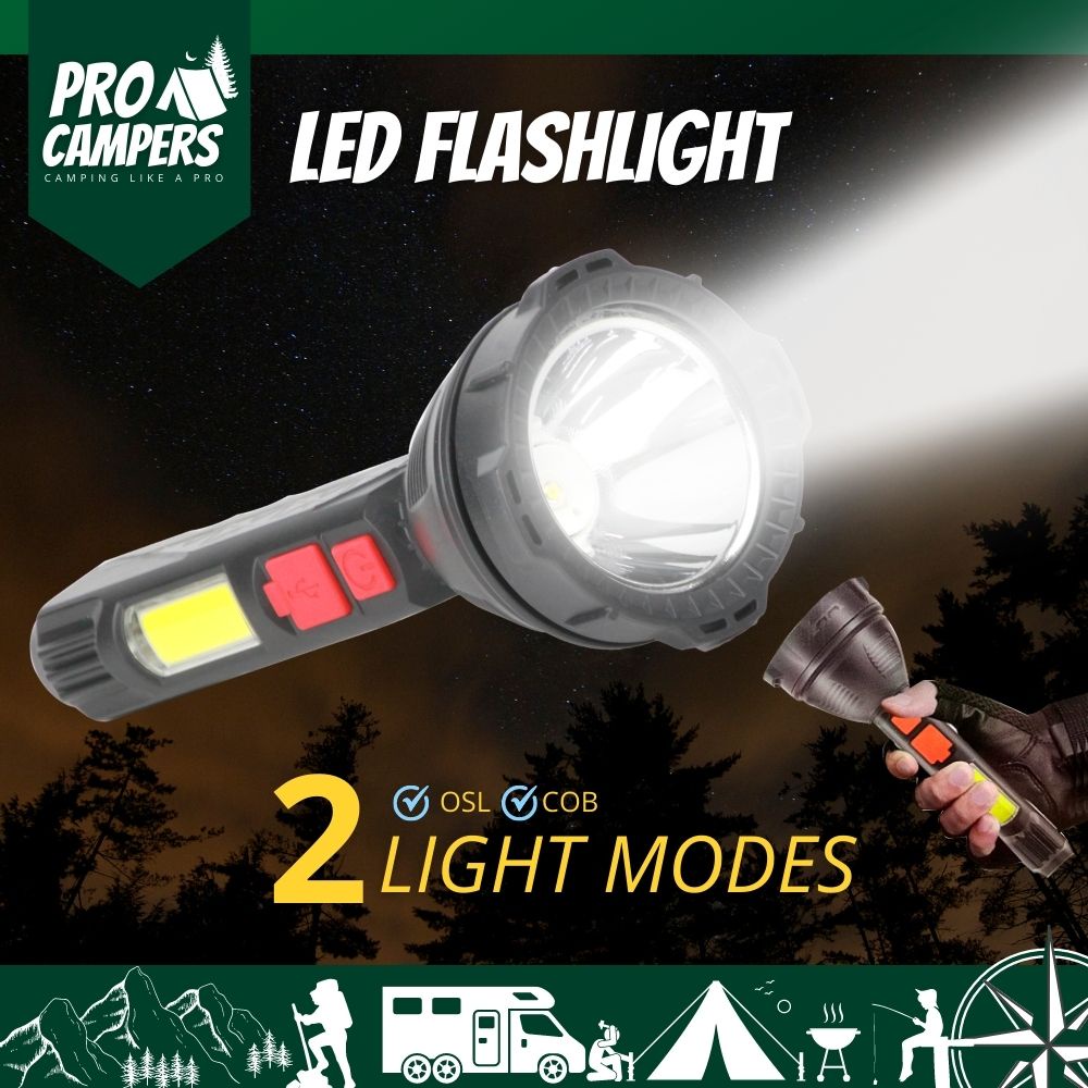 USB Rechargeable LED Super Longrange Flashlight Outdoor Lighting