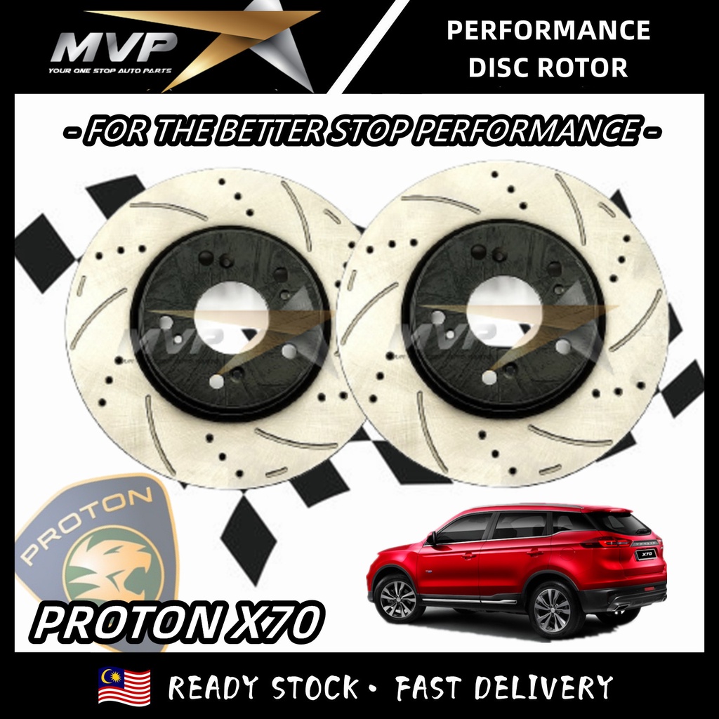 Proton X70 Performance Sport Slotted Hole Line Brake Disc Rotor Premium ...