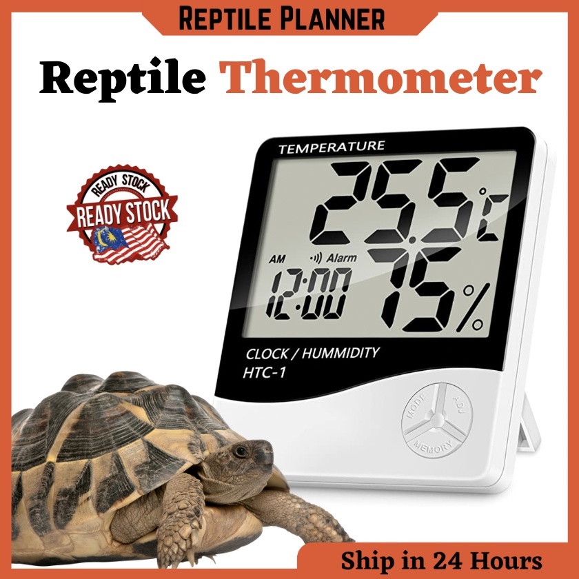 Digital Reptile Thermometer Temperature Humidity Tortoise Meter ...