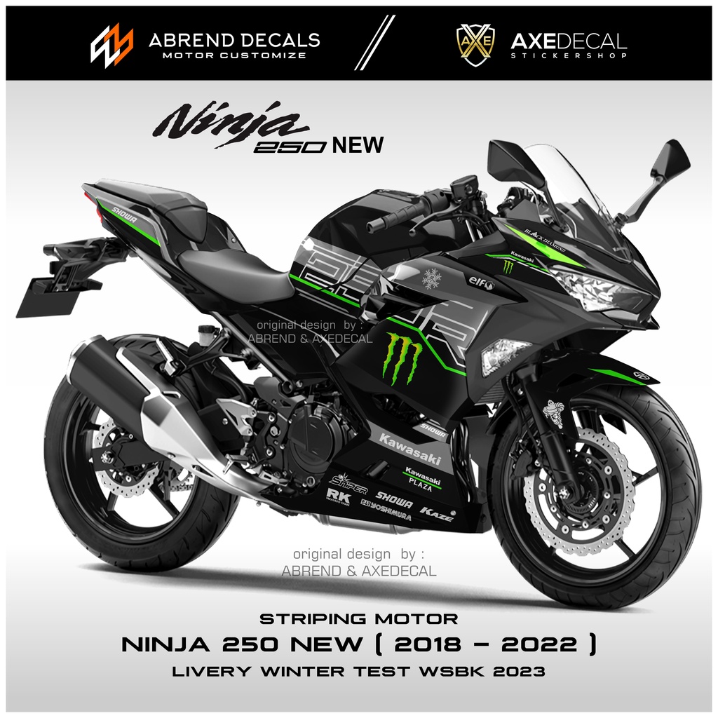 Striping Ninja 250 Fi New Winter Test WSBK 2023/Kawasaki Ninja Fi 2018-2023  Motorcycle Sticker Custom Design/Stock Decal List Variation | Shopee  Malaysia