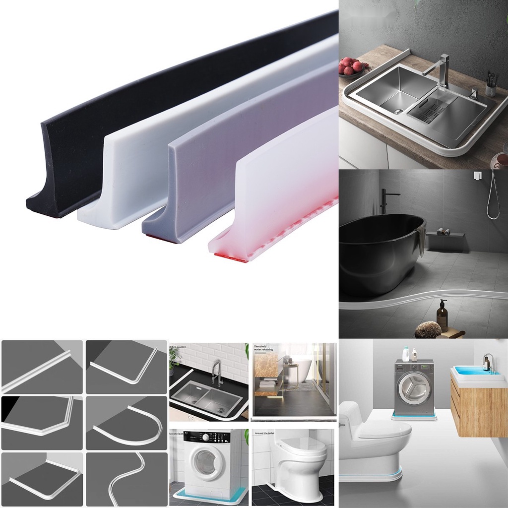 PNL Silicone Bathroom Water Stopper shower retaining strip L shape ...