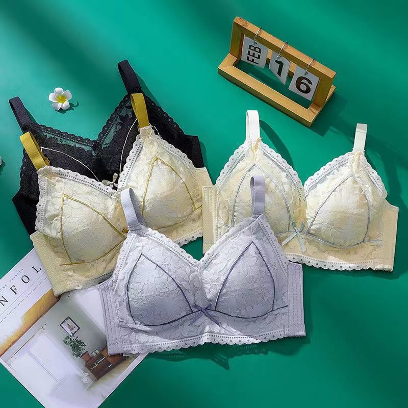 Ultrathin bra plus size bra without rims gathered bra closed breast